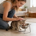 thumbnail image 5 of Stainless Steel Pet Bowls with Elevated Stand, Raised Food and Water Feeder for Cats and Dogs, Neck Protection Dining Station, Non-Slip Base, 5 of 5