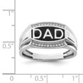 thumbnail image 2 of Sterling Silver Rhodium Plated Diamond Mens Dad Ring - .08 dwt - Size 10, 2 of 2