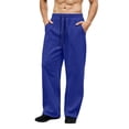 thumbnail image 3 of Wide Leg Sweatpants Men Drawstring Waist Wide-Leg Loose-Fitting Long Pants Sports Pants With Pockets Soft and Comfortable, 3 of 6