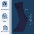 thumbnail image 4 of Special Essentials 6 Pairs Women's Non-Binding Diabetic & Circulator Crew Socks - Comfortably Soft, Moisture-Wicking Cotton Navy, 4 of 8
