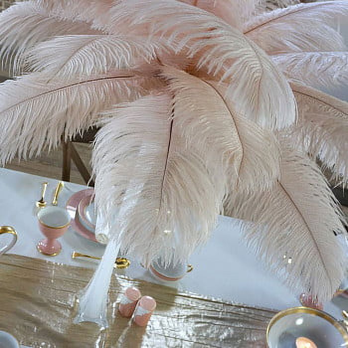 ZUCKER - Eiffel Tower Vase - Feather Centerpiece Decoration for Wedding,  Parties and Events - Ostrich Feather and Vase Set - Black Vase/White  Ostrich