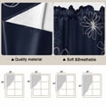 thumbnail image 5 of Navy Blue Swag Valances for Windows, Kitchen Curtains 36 Inch Length 2 Panels Set, Spring Flora Short Curtains for Small Windows Rod Pocket Cafe Curtains Drapes 28"x36", 5 of 8