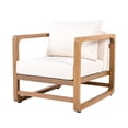 thumbnail image 6 of Oversized Acacia Wood Outdoor Lounge Chair with White Cushions, 6 of 10