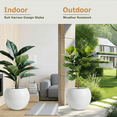 thumbnail image 5 of Richryce Modern Style Outdoor Planters for Porch, Round Planter with Drainage Hole, MgO Flower Pots, Balcony Large Pot Planters, White, 5 of 8