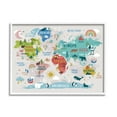 thumbnail image 5 of Stupell Industries Landmarks & Wildlife Illustration World Map Diagram Chart Framed Wall Art, 30 x 24, Design by Lisa Perry Whitebutton, 5 of 5