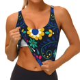 thumbnail image 3 of Balery Colorful Mexican Flower Sujetadores deportivos con espalda cruzada para mujer, acolchados, sin costuras, de alto impacto, ideales para yoga, gimnasio, entrenamiento y fitness.-, 3 of 8