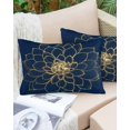 thumbnail image 4 of Waterproof Outdoor Throw Pillows with Inserts 12"x20" Set of 2,Navy Blue Yellow Spring Floral Soft Decorative Pillowcases for Couch Bedroom,Chic Blossoms Botanical Pillow Covers for Sofa Living Room, 4 of 8
