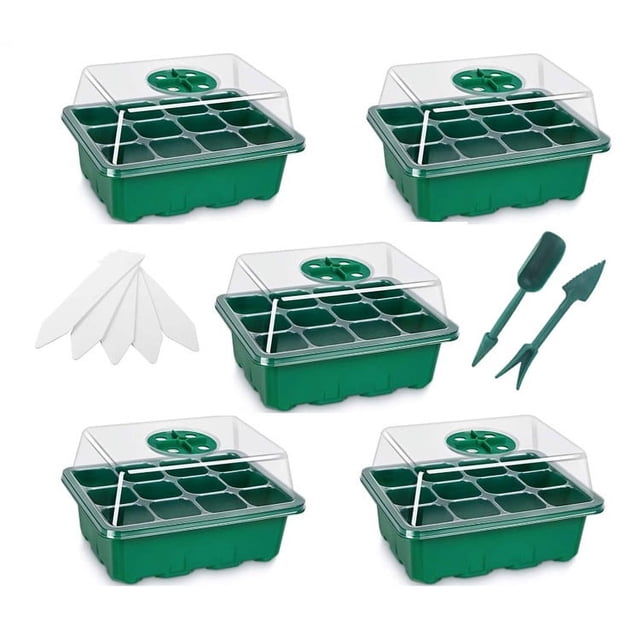 Caja de plántulas de 12 agujeros, juego de tres piezas, caja de almacenamiento de macetas, placa de tapón de semillas, caja de germinación, caja de cultivo de plantación