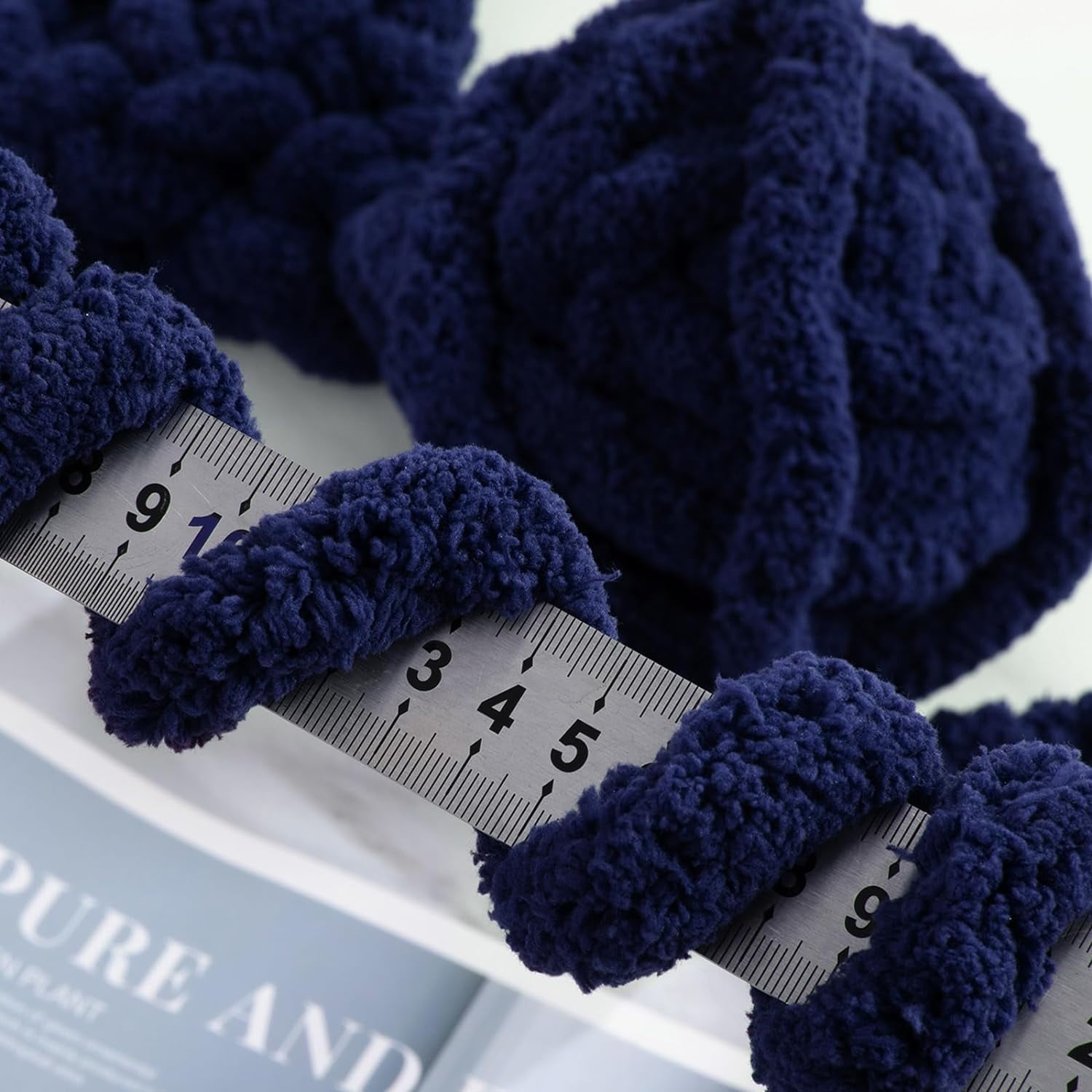 Chunky Yarn for Crocheting 1/2/4 Pack, Fluffy Jumbo Chenille Yarn, Super Soft Plush Yarn for Hand Woven DIY Crafts, Giant Thick Fuzzy Yarn for Hand Knitting (27 yds,8 oz Each Skein)