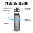 thumbnail image 3 of OHMY FIT Tritan Sports Water Bottle 30 oz, Magnetic Strap Fast Flow Straw, Silicone Carrier Holder Handle Accessory, 1 Click Open Sports Flip Top, Leak Proof Lid on Wide Mouth, BPA Free, 3 of 9