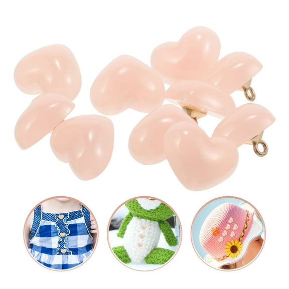 WHAMVOX 10Pcs Heart Shape Buttons Sewing Buttons Crafts Making Buttons Dress Buttons