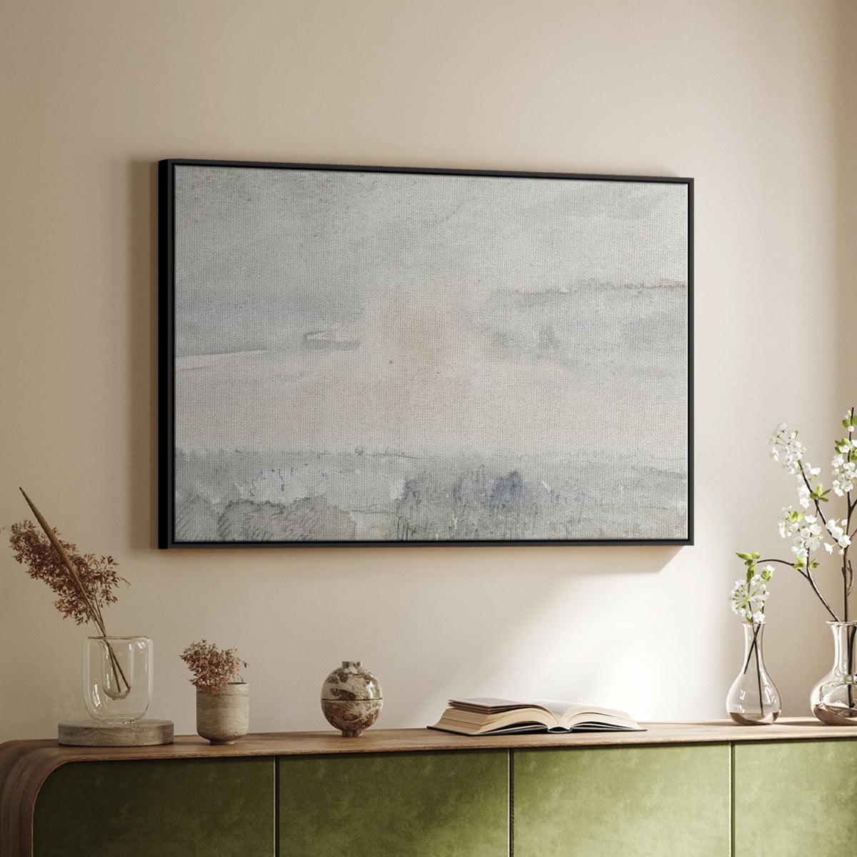 Vintage Landscape-CCCXXXIX By Wexford Home Framed in Black Wood Gallery Wrapped Canvas 17 in. x 25 in.