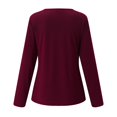 thumbnail image 4 of Wuphunn Long Sleeve Shirts for Women's Clothing Shirts for Women Tops for Women Trendy Work Tops for Women V Neck Tops Casual Shirts Tops for Women's T-shirts Unisex Tshirt Red S, 4 of 9
