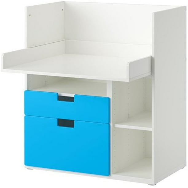 Ikea Play table with 2 drawers, white, blue 16202.142311.2218 Walmart