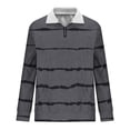 thumbnail image 5 of Big & Tall Sweatshirts for Men with Pocket and Zip Stand Collar S-4X Plus Size Fleece Lined Long Sleeve Stripe Printed Pullover Warm Sweatshirt Shirts, 5 of 5