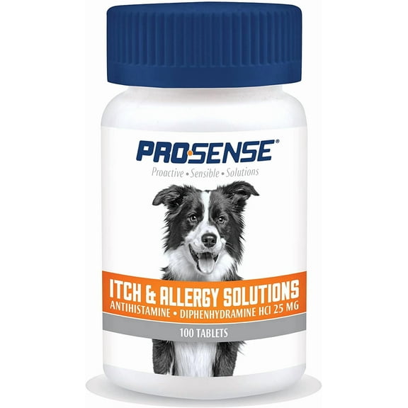 Pro-Sense Itch And Allergy Solutions For Dogs, Antihistamine, 100 count