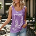 thumbnail image 6 of Summer Women's Tops, Tees & Blouses Crew Neck Sleeveless Womens Tops Holiday Party Solid Color Loose Casual Daily Tank Tops, 6 of 10
