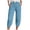Dark Blue, variant on Linen Capri Pants for Women Baggy Straight Leg Gauze Yoga Pant Loose Comfy Cropped Trousers with Pockets Light Green L