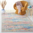 thumbnail image 3 of SAFAVIEH Sequoia Adelaide Abstract Machine Washable Area Rug, 6'7" x 6'7" Square, Blue/Gold, 3 of 13