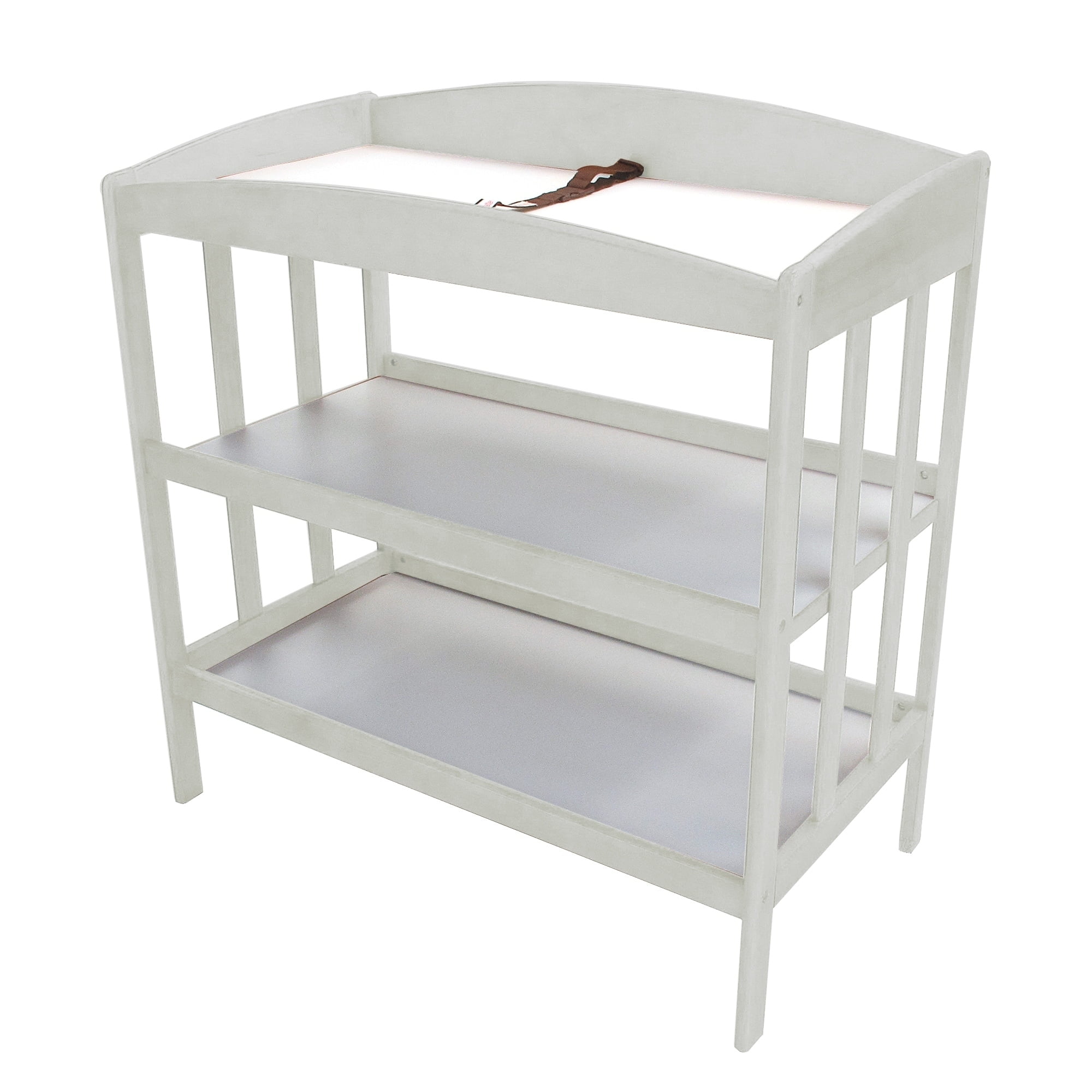 Wood Changing Table with Two Storage Shelves