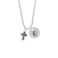 thumbnail image 2 of Delight Jewelry Silvertone Small Botonee Cross with Beaded Decoration Silvertone Script Initial Disc - O - Charm Necklace, 20"+3", 2 of 4
