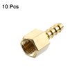 thumbnail image 3 of Uxcell 10 Pack Brass Hose Barb Fitting, 1/4" Bard x 1/4" NPT Female Hose Connector, 3 of 6