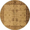 thumbnail image 1 of Ahgly Company Indoor Round Oriental Brown Traditional Area Rugs, 5' Round, 1 of 4
