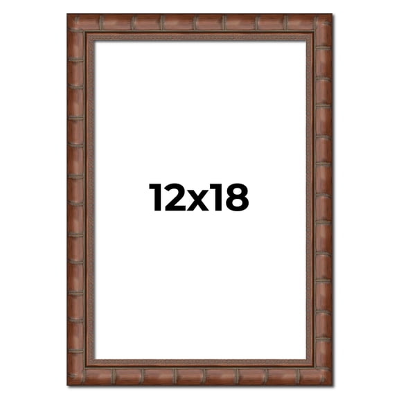 12x18 Bamboo Wood Tone Complete Wood Picture Frame with UV Acrylic, Foam Board Backing, & Hardware
