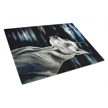 Carolines Treasures Great Dane Moonlight Glass Cutting Board Large 12H x 16W multicolor