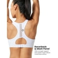 thumbnail image 2 of Yvette High Neck Supportive Sports Bra High Impact - No Bounce Soft Moisture Wicking for Running Racerback Plus Size,White,S, 2 of 7