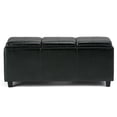 thumbnail image 4 of Avalon 42 inch Wide Contemporary Storage Ottoman in Midnight Black Vegan Leather, 4 of 11