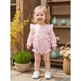 thumbnail image 4 of Cjfdfy Newborn Baby Girl Fall Romper Pink Gingham Long Sleeve Ruffle Bubble Bodysuit Baby Announcement Outfit Infant Cute Going Home Fall Winter Clothes 0-18M, 4 of 9