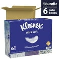 thumbnail image 3 of Kleenex Ultra Soft Facial Tissues, 6 Cube Boxes (390 Total Tissues), 3 of 11