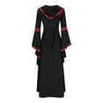 thumbnail image 4 of Qulqfy Medieval Dresses for Women Long Bell Sleeve Maxi Red Cocktail Plus Size Gothic Renaissance Dresses Fall Dresses for Women 2025 4XL, 4 of 6