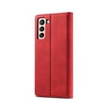 thumbnail image 4 of LC.IMEEKE Leather For Samsung Galaxy S21 FE 5G Case, Flip Wallet Leather Case with Card Holder Magnetic Closure Shockproof Kickstand Protective Phone Cases Cover For Samsung Galaxy S21 FE 5G,Red, 4 of 10