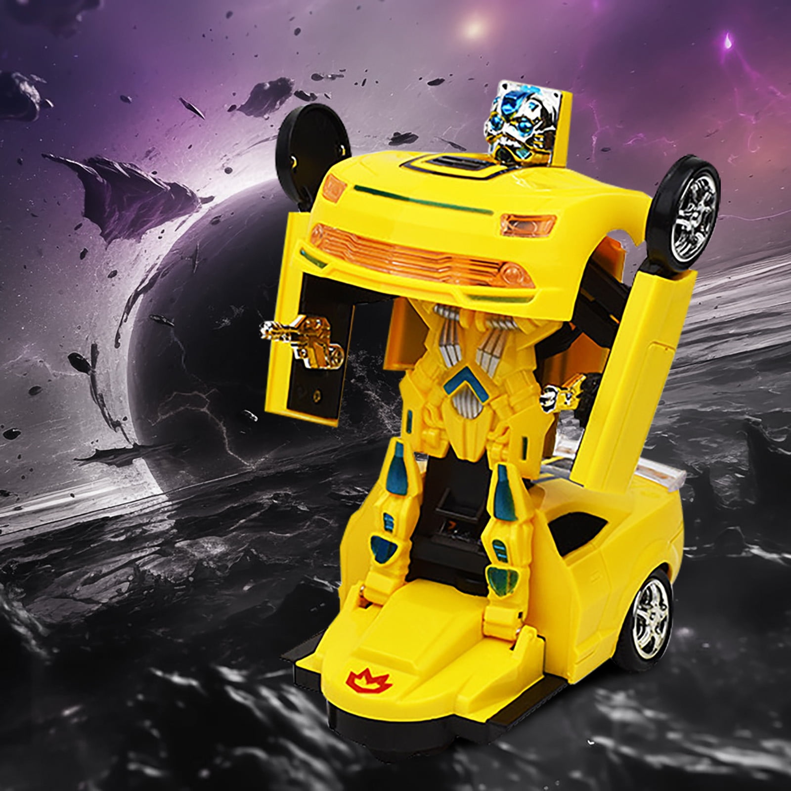 Lekihaqq 2 Packs Smart Remote Control Transforming Robot Car, Auto Convertible Toy Vehicle, Interactive RC Action Figure, STEM Learning Gift for , Collectible Robotic Car