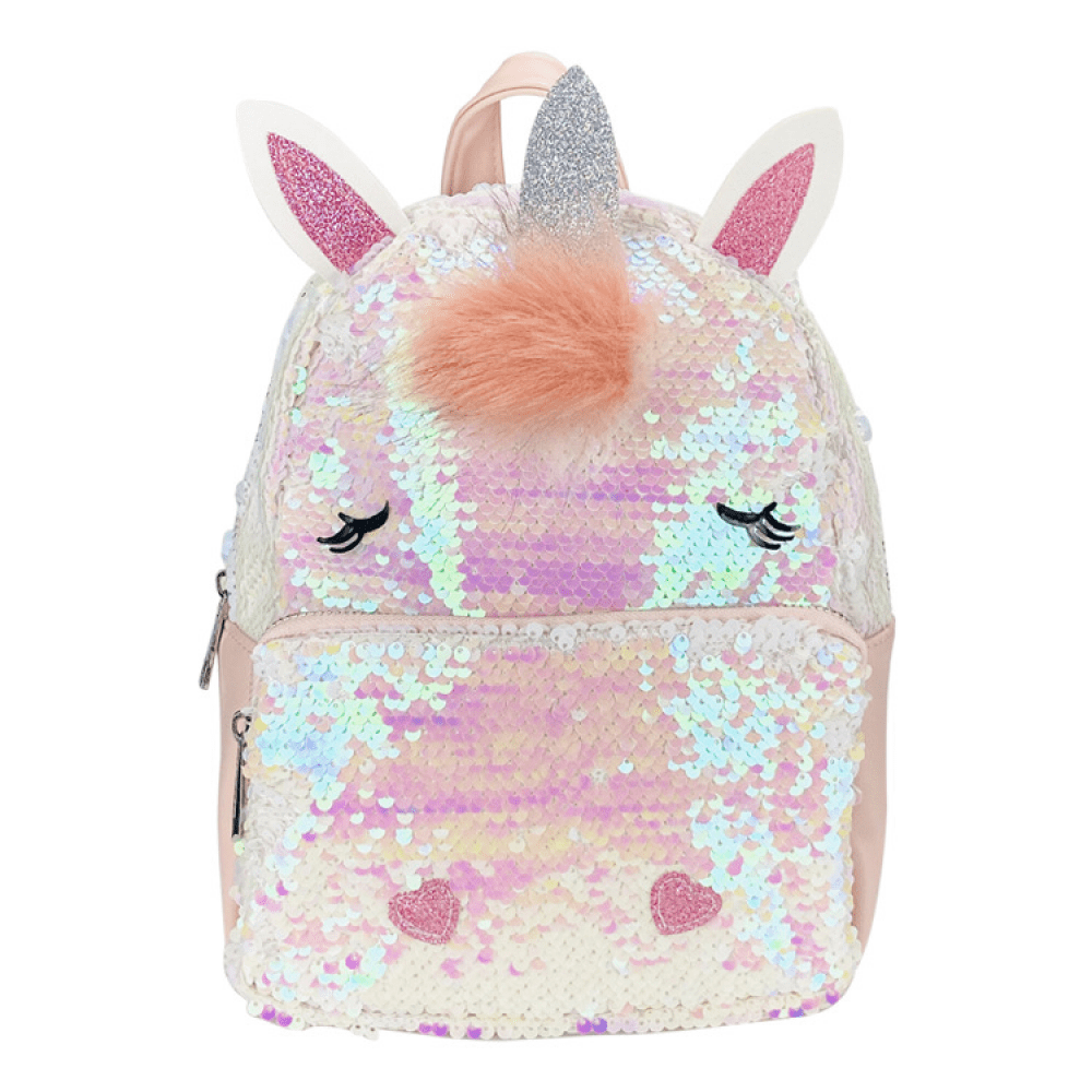 Plush unicorn backpack mini sequin unicorn girl backpack very soft and cute small and delicate pink Walmart