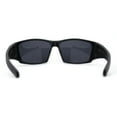 thumbnail image 4 of Locs Color Mirror Sport Biker Style Wrap Around Matte Black Sunglasses All Black, 4 of 4