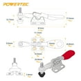 thumbnail image 2 of POWERTEC 2PK Toggle Clamp, 60 lbs Holding Capacity, 201A Quick Release Horizontal Clamps w/ Antislip Rubber Pressure Tip for Woodworking Jigs and Fixtures, Welding, Drill Press, Crosscut Sled (20317), 2 of 7