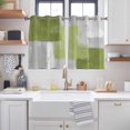 thumbnail image 2 of Sage Green Abstract Kitchen Curtains Window Panels, Grey Geometric Oil Painting Vintage Insulated Window Treatment Curtain, Grommet Curtains for Bedroom/Living Room/Bathroom, 2 Piece 42"Wx54"L, 2 of 8