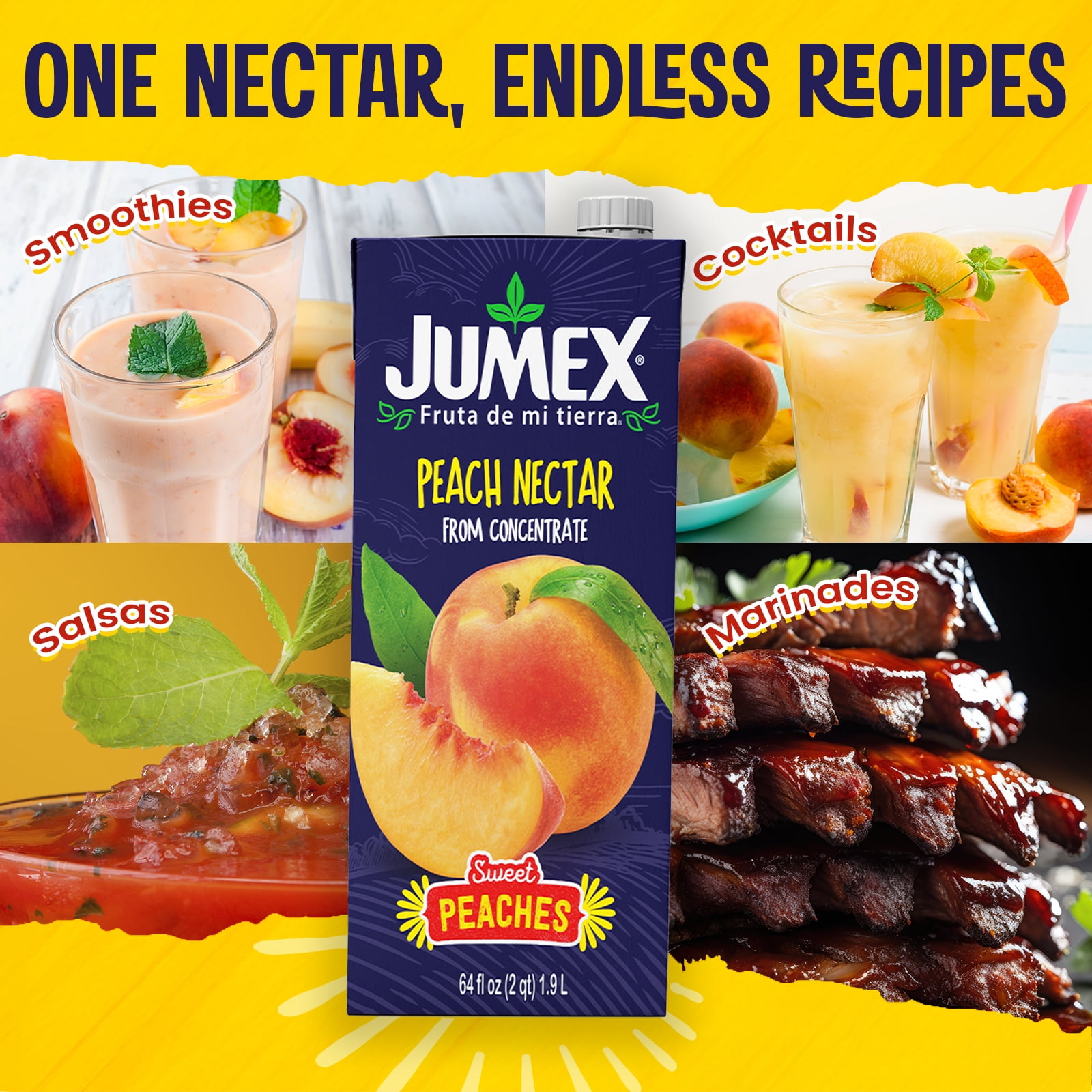 (2 pack) Jumex Peach Nectar Juice, 64 fl oz