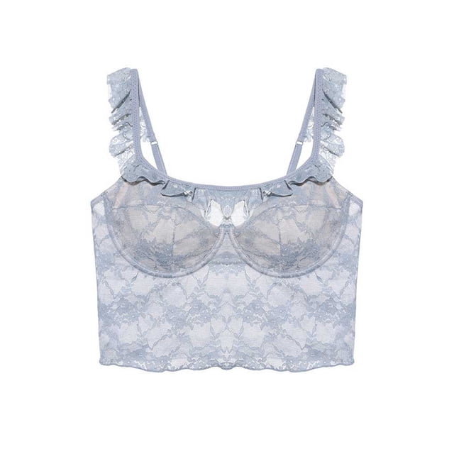 Sujetador sexy Lencería de encaje Dama Ropa de dormir Sonducket Azul S