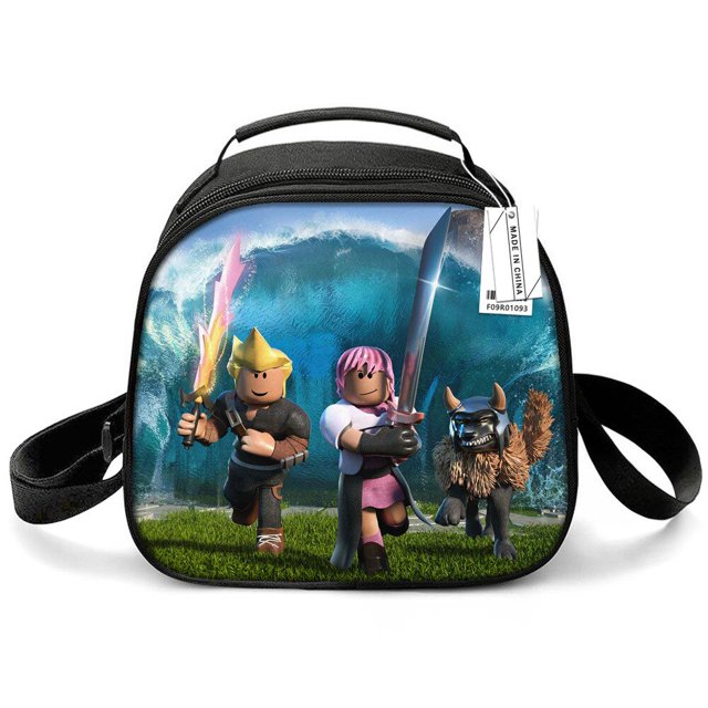 Bolsa de almuerzo de Anime para niños Roblox Virtual World, bolsa de hielo portátil de dibujos animados, bolsa de aislamiento Bento para estudiantes, bolsa de Picnic portátil con cremallera