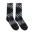 thumbnail image 4 of Men's Black Silver Stripe Novelty Athletic Socks Women's Digital Printing Funky Patterned Crew Socks, 4 of 7
