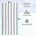 thumbnail image 2 of Toalla de Playa Grande de Gran Tamaño: Toalla de Piscina de Microfibra de Felpa Mullida de 35 X 70 Pulgadas, Toalla de Baño A Rayas de Secado Rápido Gris, 2 of 5