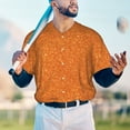 thumbnail image 6 of Balery Orange Glitter Baseball Jersey for Men Casual Button Down Shirts Short Sleeve Active Team Sports Uniform-4X-Large, 6 of 9