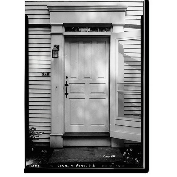 Historic Print, Samuel Hall House, 478 Main Street, Portland, Middlesex County, CT - 3, 16" x 20"