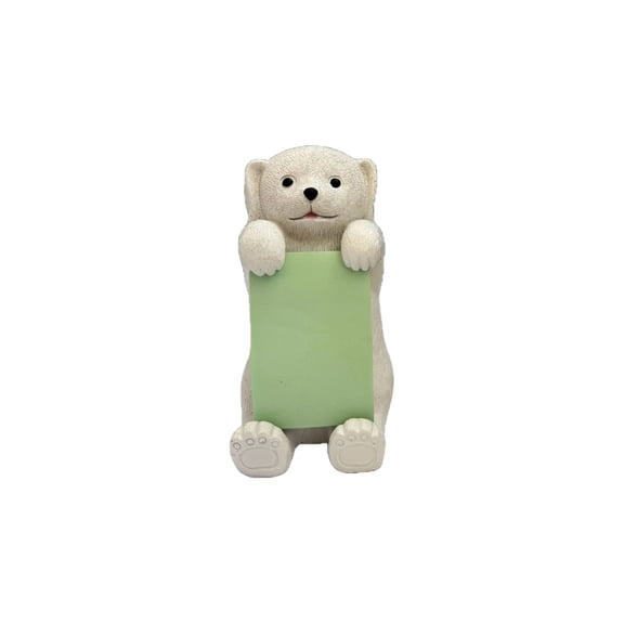 Pop-up Sticky Note Dispenser, Puppy Dog Shape Resin Desktop Decor and Note Holder Organizer for Office School Classroom Cute Stationery Gift for Coworker, White