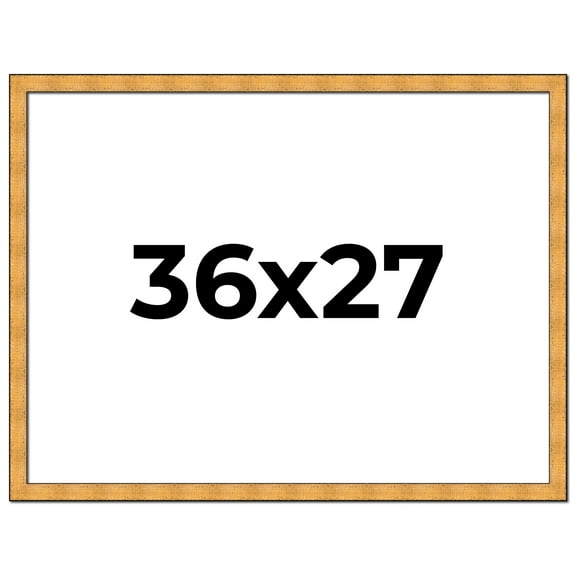 36x27 Frame Gold Rustic Solid Wood Picture Frame | 1.25 Inch Wide Moulding | Rustique Gold