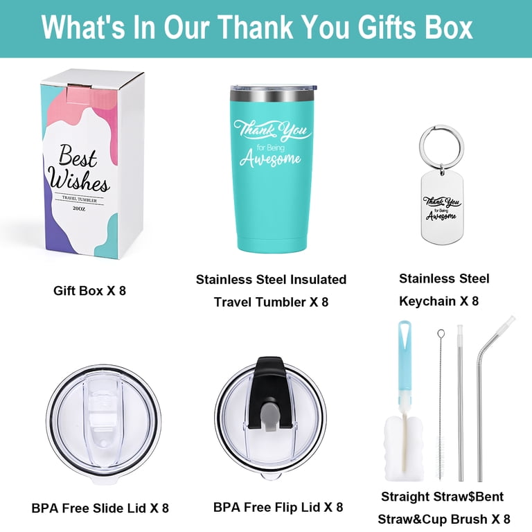 Kochorie 24-Pack 24oz Thank You Cups With Lids & Straws - Inspirational Reusable Tumblers